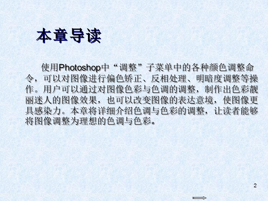 Photoshop图像处理标准教程 第6章色调与色彩的调整ppt课件.ppt_第2页