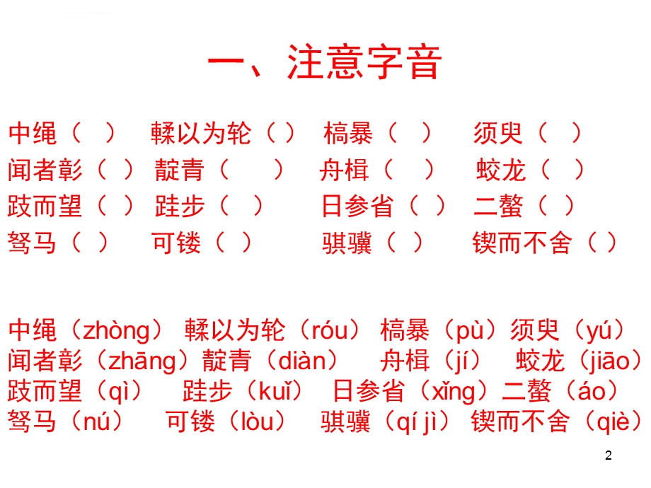 《劝学》文言知识整理(课堂ppt)课件.ppt_第2页