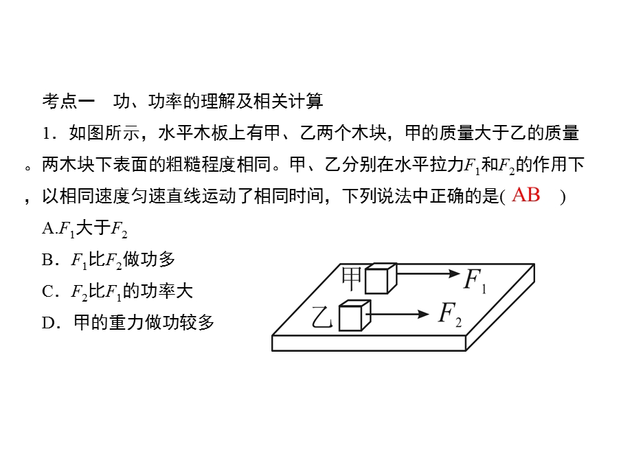 人教版八年级物理下册作业课件第十一章复习训练.ppt_第2页