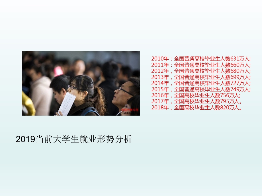 2019当前大学生就业形势分析ppt课件.ppt_第1页