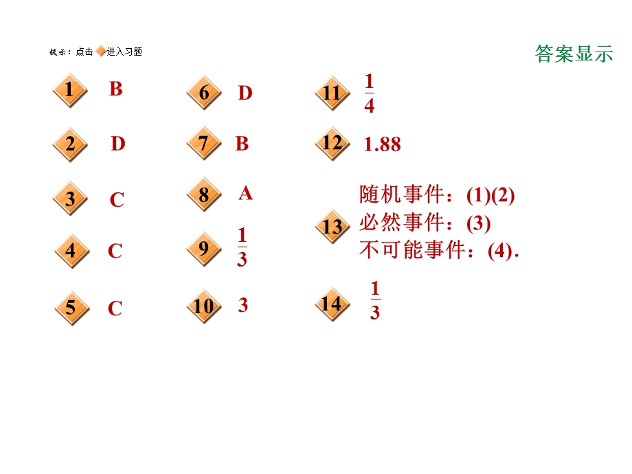 人教9年级数学上册复习课件第9讲概率1考点梳理与达标训练.ppt_第2页