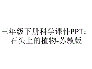 三年级下册科学课件PPT：石头上的植物苏教版.pptx