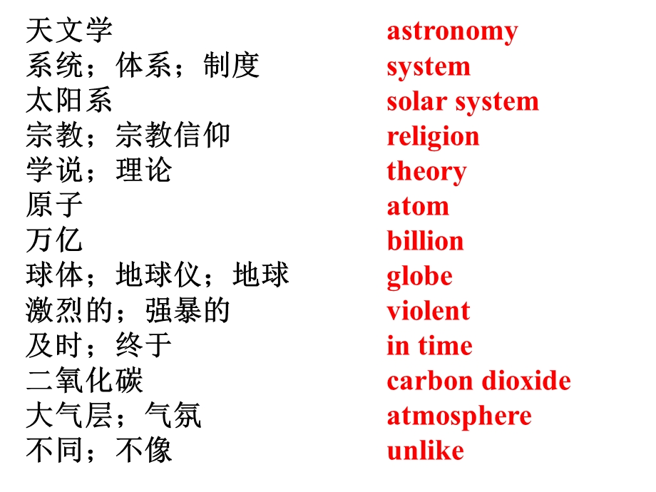 人教版必修三Unit4Astronomy单词识记课件(23张).ppt_第3页