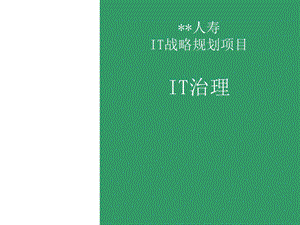 IT治理规划报告ppt课件.ppt