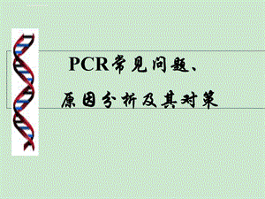 PCR常见问题分析及解决策略ppt课件.ppt