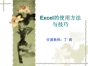 Excel的使用方法与技巧ppt课件.ppt