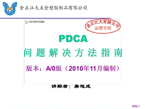 PDCA问题解决方案ppt课件.ppt