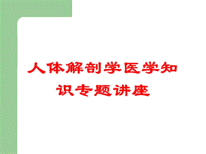 人体解剖学医学知识专题讲座培训课件.ppt