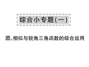 九年级数学下册综合小专题一圆相似与锐角三角函数的综合运用课件(新版)沪科版.ppt