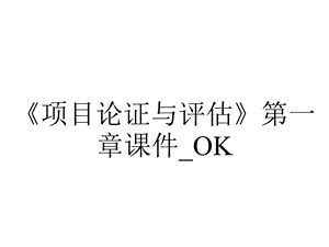 《项目论证与评估》第一章课件 OK.ppt