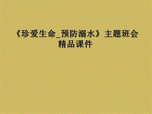 《珍爱生命 预防溺水》主题班会课件.ppt