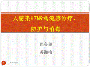 人感染H7N9禽流感诊疗消毒与防护课件.ppt