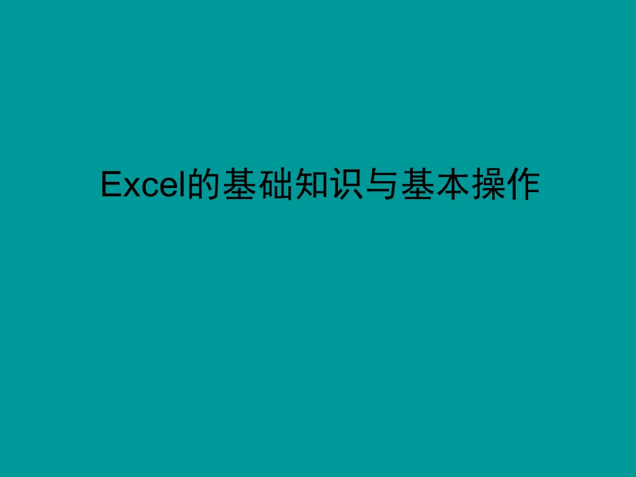 Excel的基础知识与基本操作ppt课件.ppt_第1页