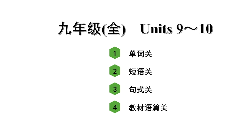 人教版中考英语词汇复习——九年级(全)Units9～10课件.ppt_第1页