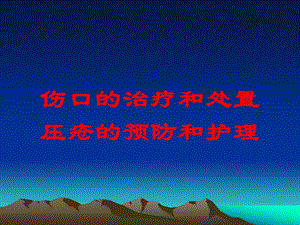 伤口的治疗和处置压疮的预防和护理培训课件.ppt