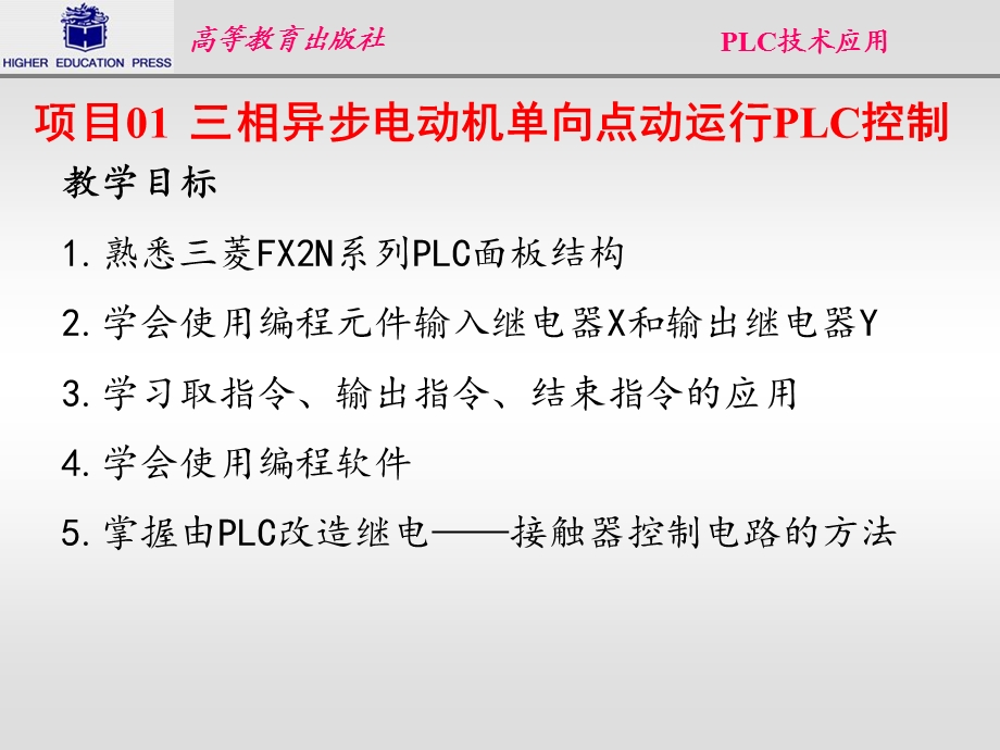 三相异步电动机单向点动运行PLC控制ppt课件.ppt_第1页