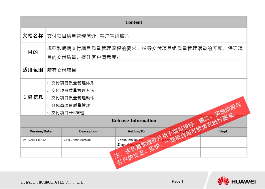 交付项目质量管理简介V1.0客户宣讲胶片ppt课件.pptx_第1页