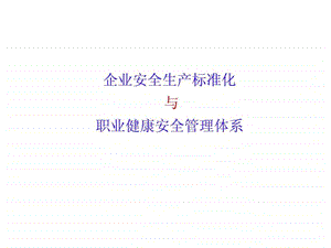 企业安全生产标准化与职业健康安全管理体系课件.ppt