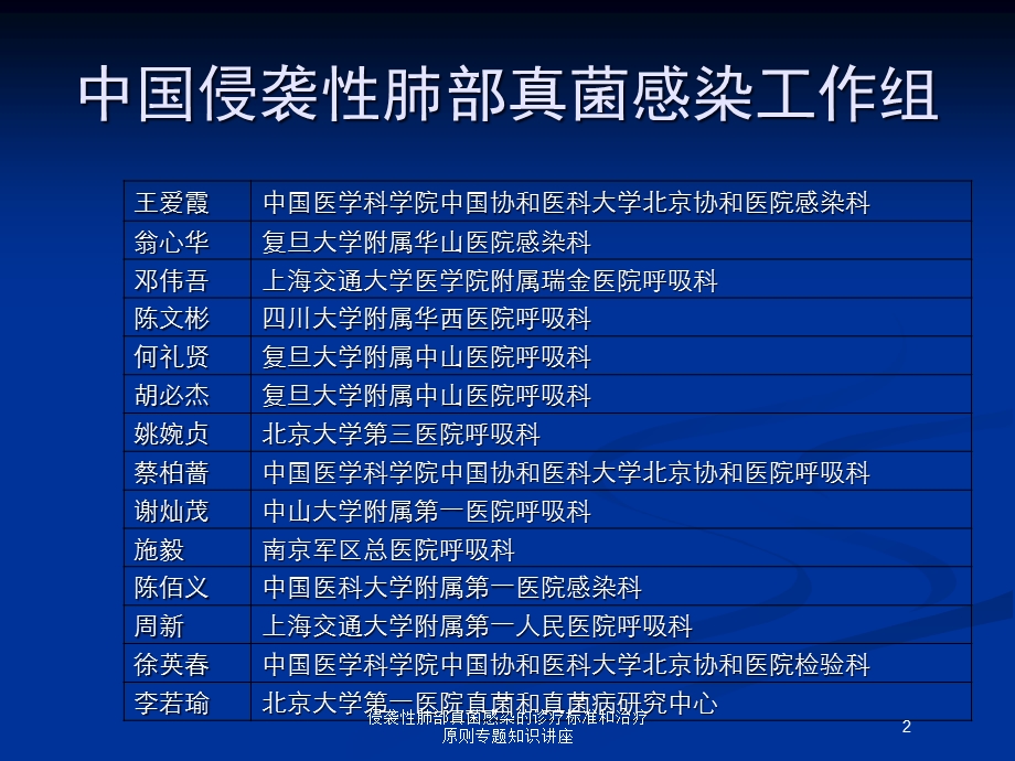 侵袭性肺部真菌感染的诊疗标准和治疗原则专题知识讲座培训课件.ppt_第2页