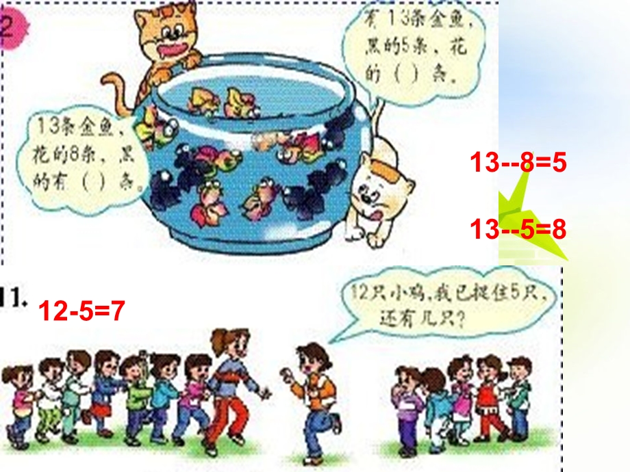 人教版一年级数学下册20以内退位减法整理和复习练习题ppt课件.ppt_第2页