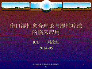 伤口湿性愈合理论及临床应用课件.ppt