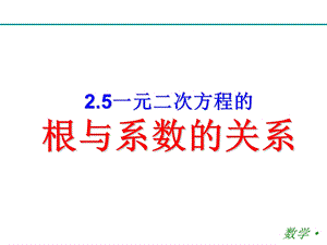 一元二次方程根与系数的关系(公开课)ppt课件.ppt