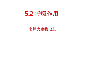 北师大版七年级生物上册第5章52呼吸作用课件.pptx