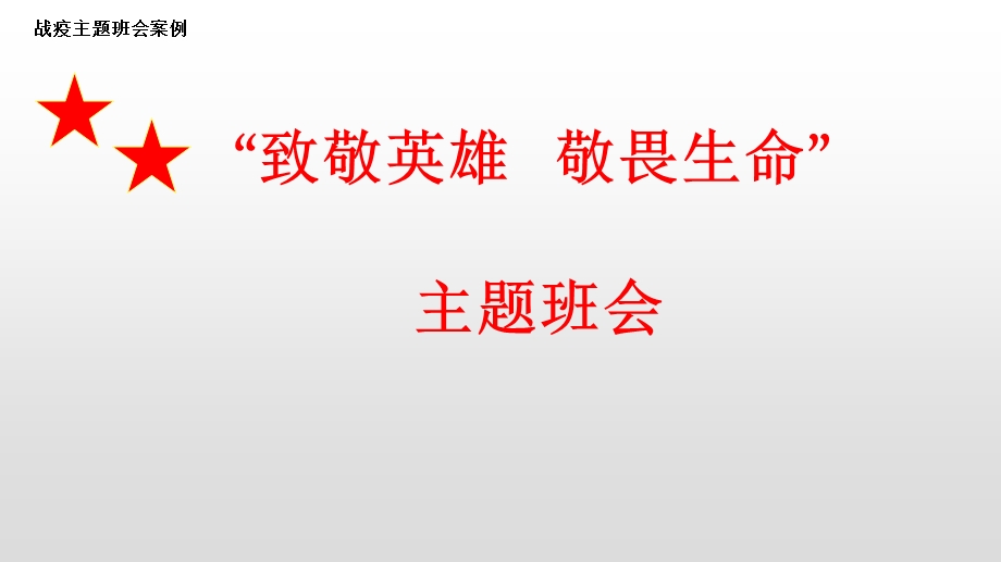 《致敬英雄敬畏生命》省级优秀主题班会ppt课件.pptx_第1页