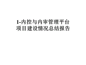 内控与内审管理平台项目建设情况总结报告课件.ppt