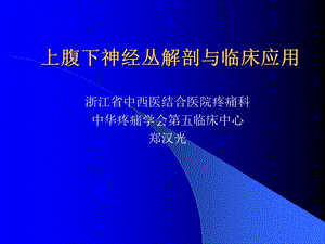 上腹下神经丛解剖与临床ppt课件.ppt