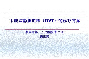 下肢深静脉血栓(DVT)的诊疗方案ppt课件.ppt