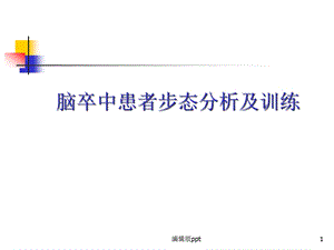 偏瘫步态分析及训练医学课件.ppt