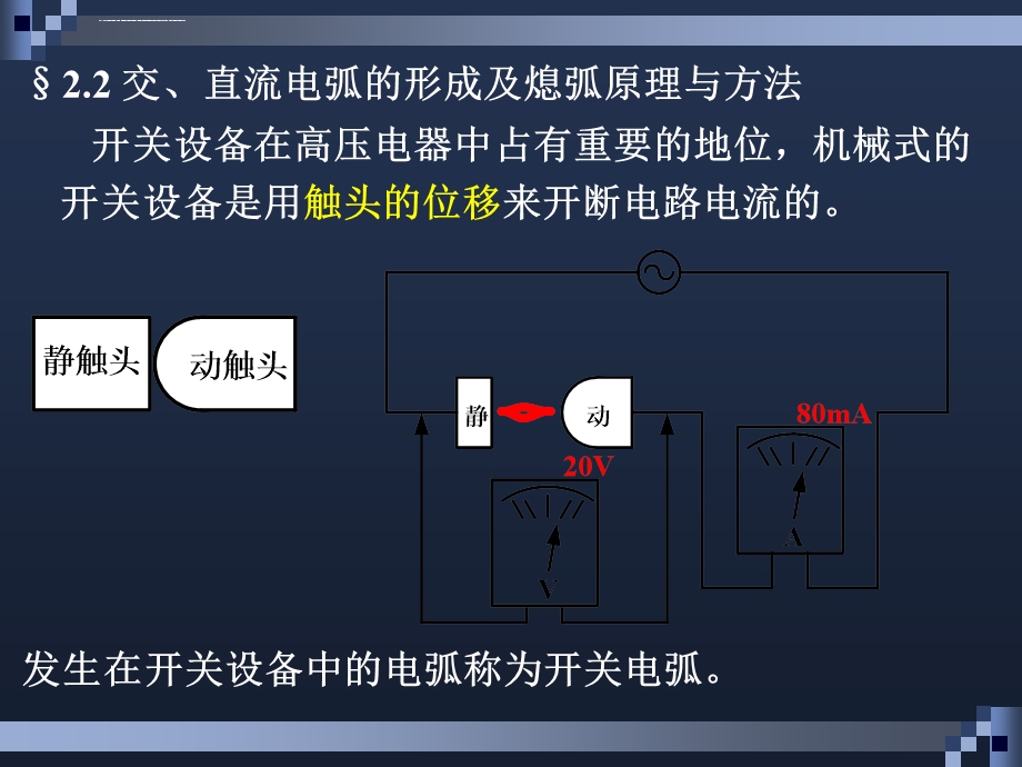 交、直流电弧的形成及熄弧原理与方法ppt课件.ppt_第1页