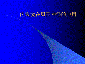 内窥镜在周围神经的应用课件.ppt