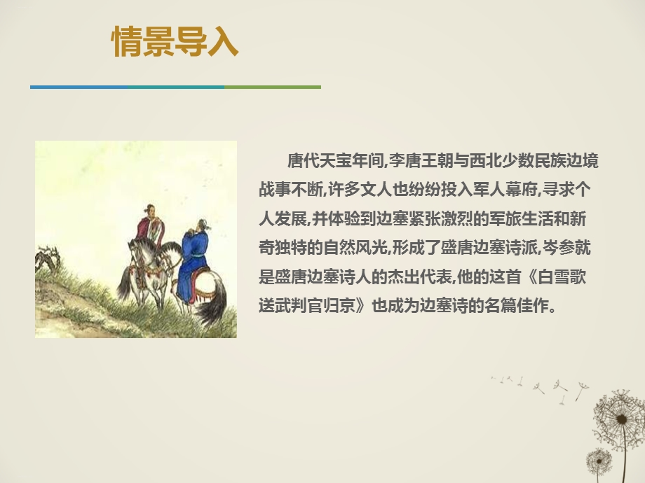 《白雪歌送武判官归京》ppt教学课件(完美版).pptx_第2页