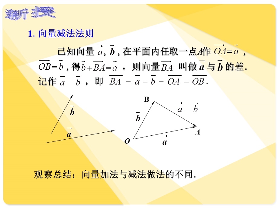 中职数学8.2.2向量的减法ppt课件.ppt_第3页