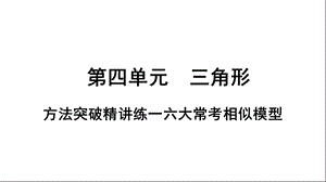 初中数学中考复习专题一：方法专题突破集训3六大常考相似模型课件.ppt