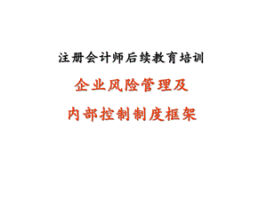 企业风险管理和内部控制制度框架(87张)课件.ppt