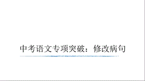 中考语文专项突破之病句类型解析及突破练习ppt课件.pptx