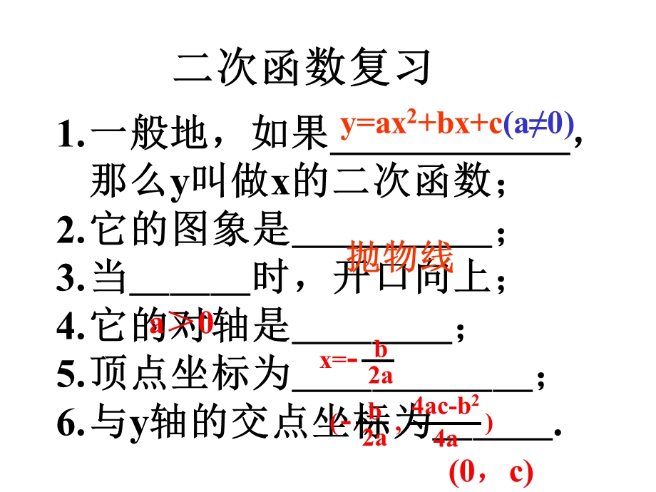 中考复习二次函数复习课ppt课件.ppt_第2页