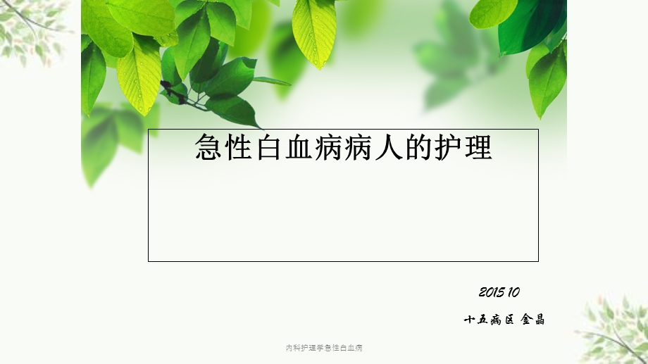 内科护理学急性白血病课件.ppt_第1页