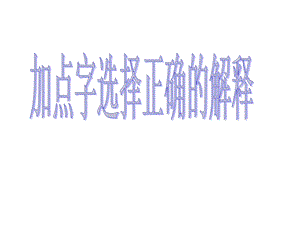 加点字选择正确的解释练习题课件.ppt