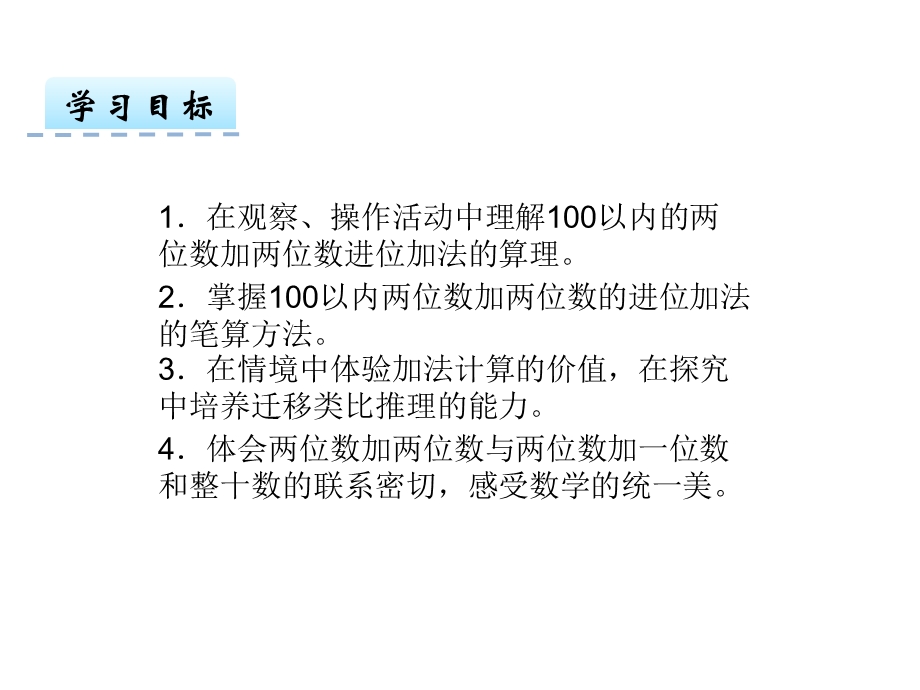 冀教版版一年级下册数学《72两位数加两位数(进位)》课件.pptx_第2页