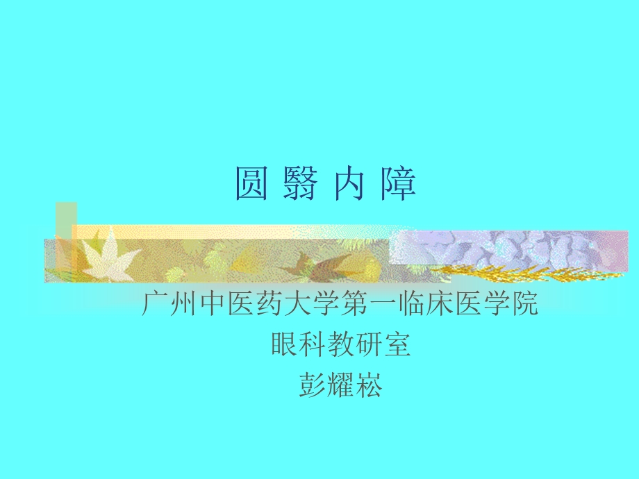 七年制中医眼科学——圆翳内障ppt课件.ppt_第1页