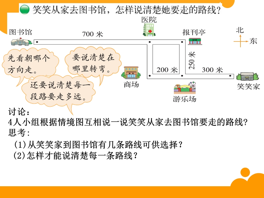 北师大版四年级数学方向与位置去图书馆课件.ppt_第3页