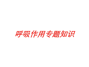 呼吸作用专题知识培训课件.ppt