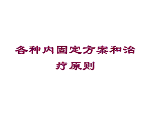 各种内固定方案和治疗原则培训课件.ppt