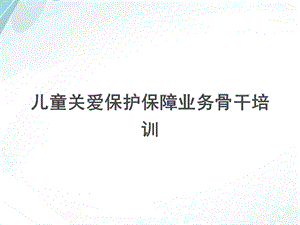 儿童督导员儿童主任业务培训ppt课件.ppt