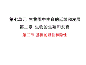 人教版八年级下册生物第二章第三节基因的显性和隐性ppt课件.ppt