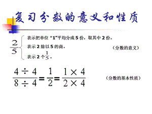 人教课标五下《分数的意义和性质》复习课ppt课件.ppt